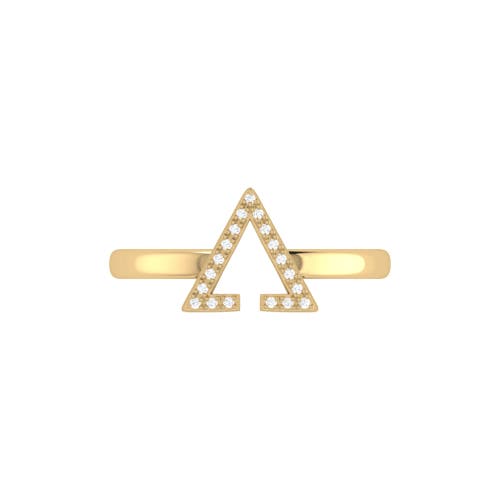 Luvmyjewelry Aim High Open Triangle Sterling Silver Diamond Ring In 14kt Gold Vermeil On Sterling