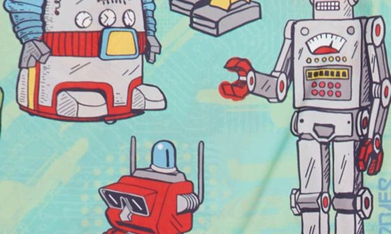 Boardies Robots Beach Towel In Green