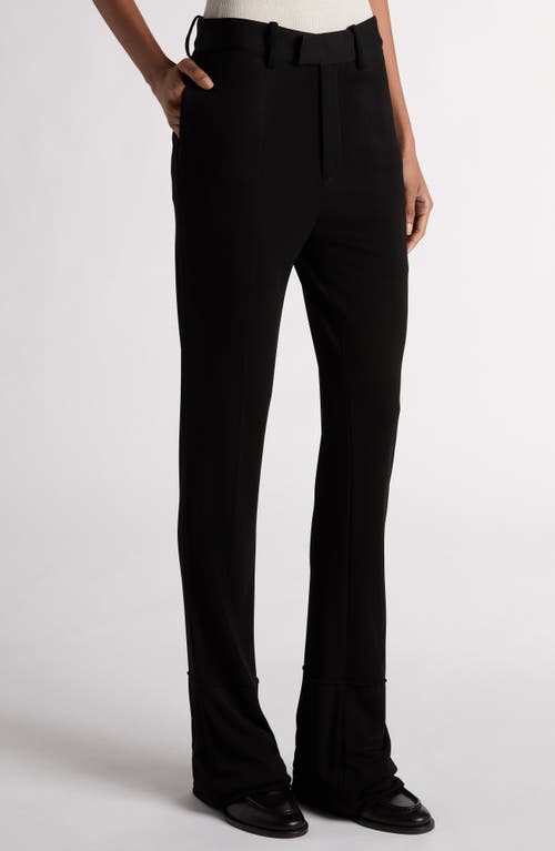 Shop Bottega Veneta Fluid Matte Jersey Flare Leg Pants In 1000 Black