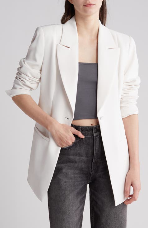 Womens long hotsell white blazer