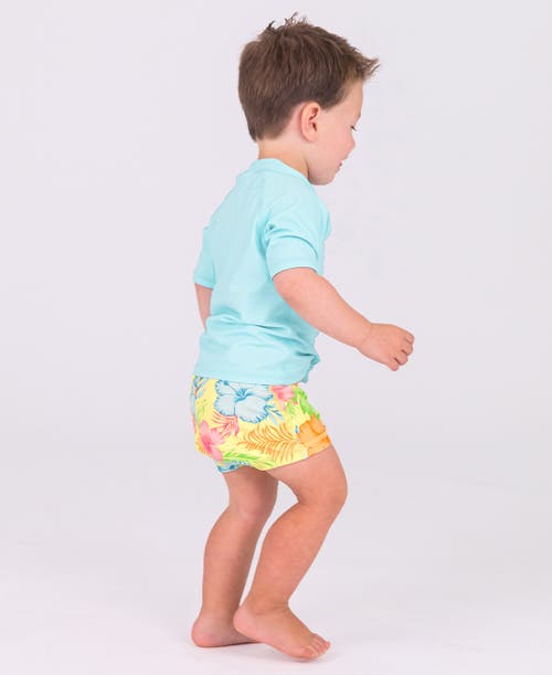 Ruggedbutts Boys Upf50+ Swim Shorties In Happy Hula