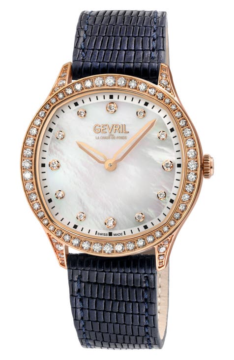 Morcote Swiss Diamond Leather Strap Watch, 36mm - 1.3ct.