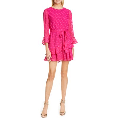 Saloni Marissa Fil Coupe Silk Blend Minidress, Pink