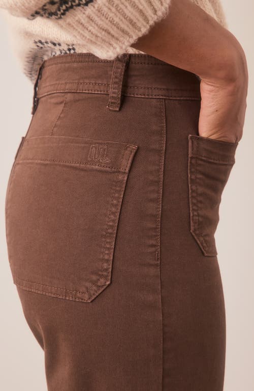 Marine Layer Bridget Cotton High Waist Wide Leg Crop Pants In Pinecone