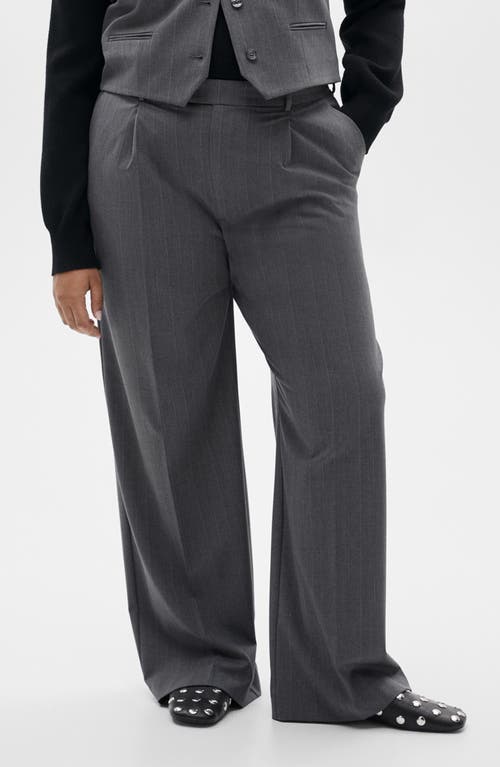 Mango Women's Wide Leg Pleated Pants In Grey