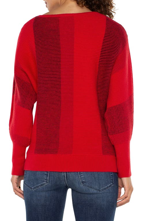 Shop Liverpool Los Angeles Colorblock Boat Neck Sweater In Tangoredml