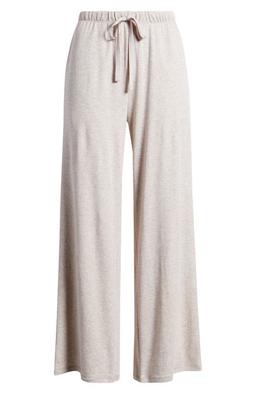 Shop Eileen Fisher Sleep Organic Cotton Wide Leg Sleep Pants In Wheat