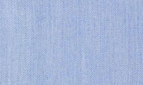 Shop David Donahue Herringbone Cotton Blend Sport Shirt In Blue