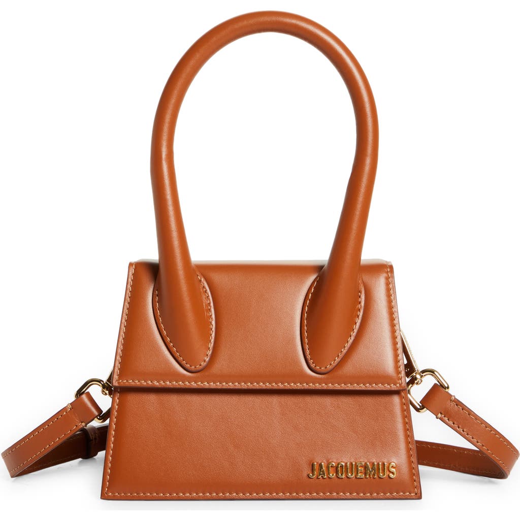 Jacquemus Le Chiquito Moyen Leather Top Handle Bag In Light Brown