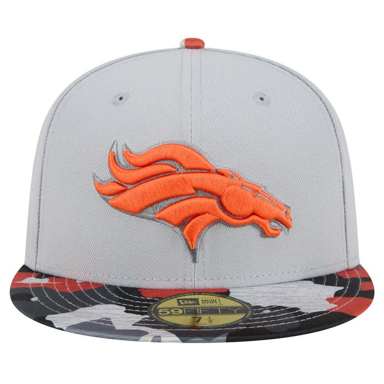 Shop New Era Gray Denver Broncos Active Camo 59fifty Fitted Hat