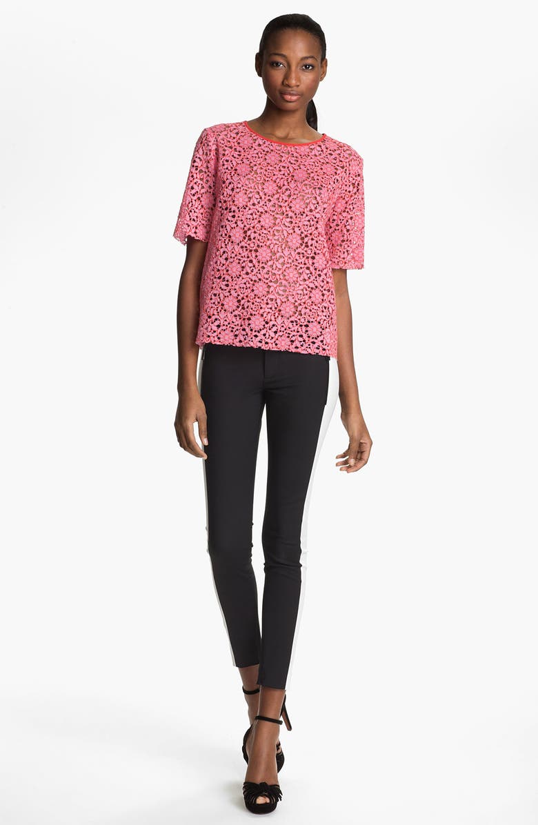 MSGM Short Sleeve Lace Top | Nordstrom