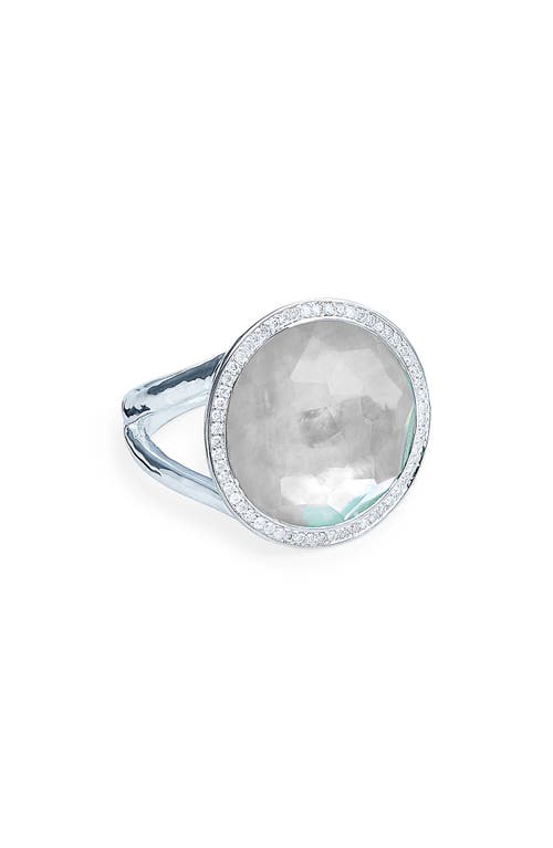 Ippolita Lollipop Diamond Halo Triplet Stone Ring in Silver at Nordstrom, Size 7
