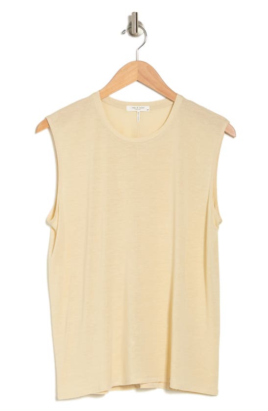 Rag & Bone Michal Linen-blend Muscle Tank In Warm Khaki