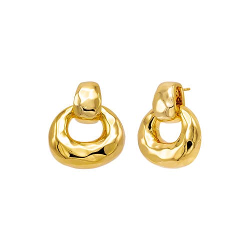 Shop Adina Eden By  Solid Open Drop Stud Earring In Gold