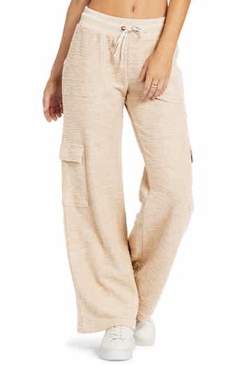 ROXY Oceanside Pants Linen Blend Light Beige Size SP NWOT