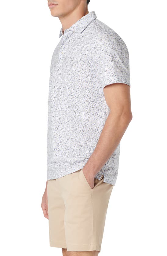 Shop Bugatchi Victor Ooohcotton® Mosaic Print Polo In Sand