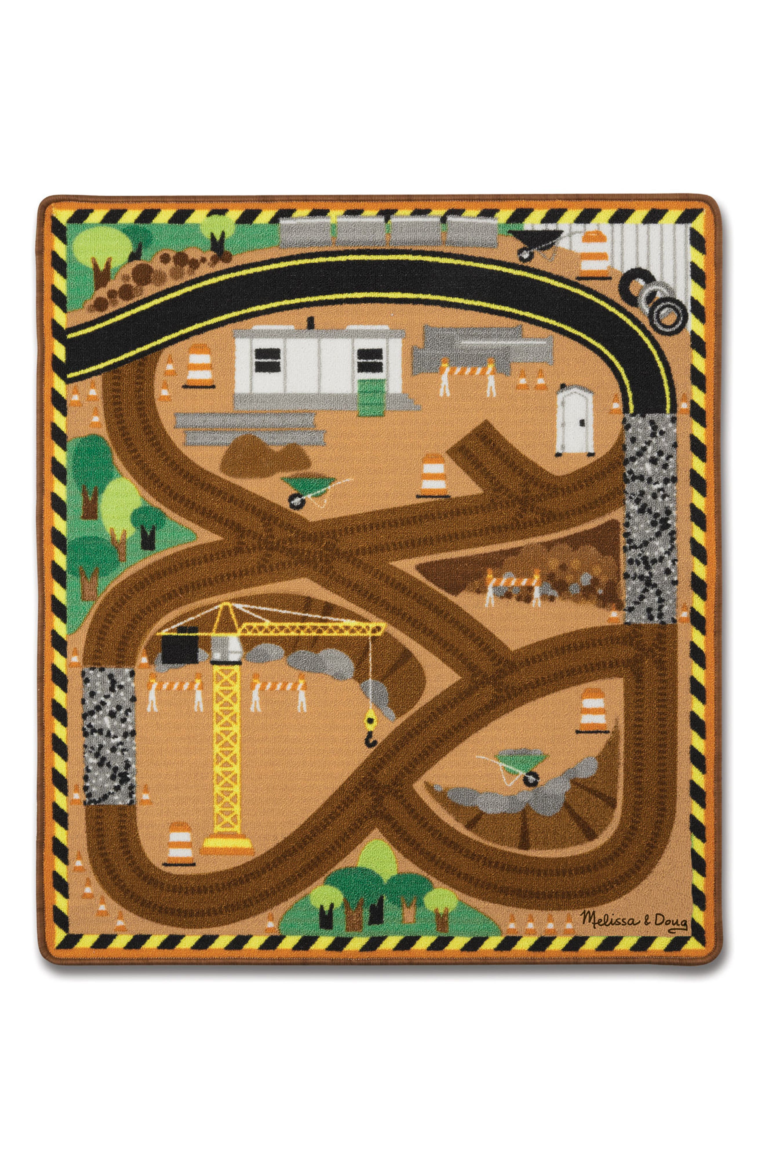 UPC 000772094078 product image for Toddler Melissa & Doug Round The Construction Zone Work Site Rug & Vehicle Set | upcitemdb.com