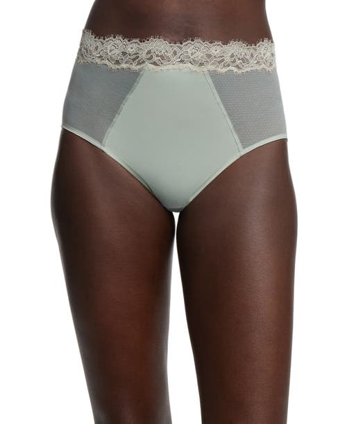Entice High Waisted Brief in Frosted Jade/nylon
