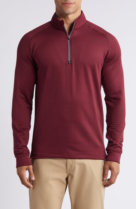 Shop Swannies Lukas Quarter Zip Waffle Golf Pullover In Maroon