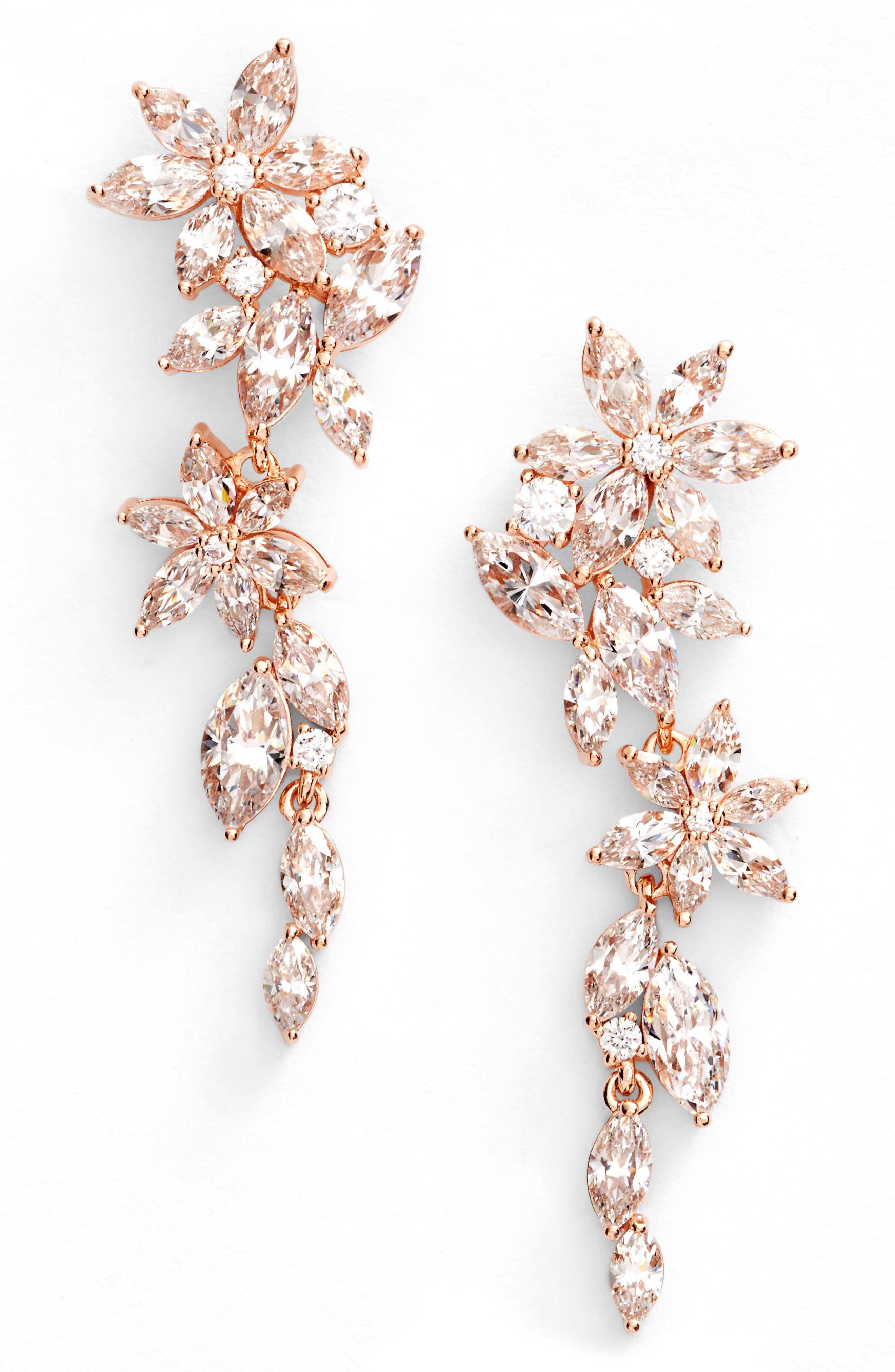 Nadri Flower Linear Drop Earrings Nordstrom