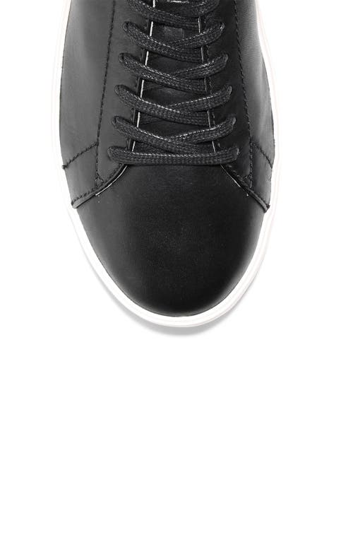 Cole Haan Grand Crosscourt Ii Leather Sneaker In Black Leather/white