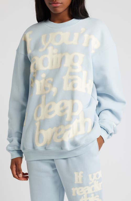 The Mayfair Group Take A Deep Breath Sweatshirt In Blue