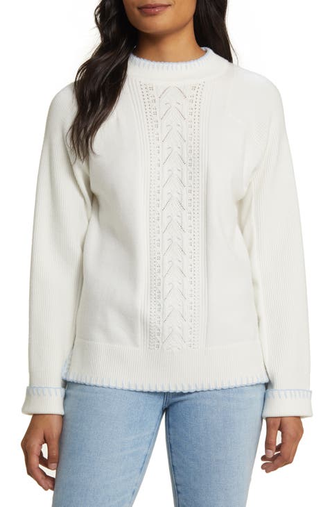 Whipstitch Trim Cable Sweater (Nordstrom Exclusive)