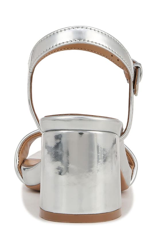 Naturalizer Izzy Ankle Strap Sandal In Silver Faux Leather