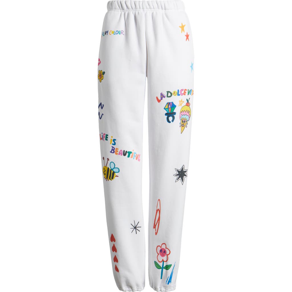 The Mayfair Group Somebody Loves You Sweatpants In White