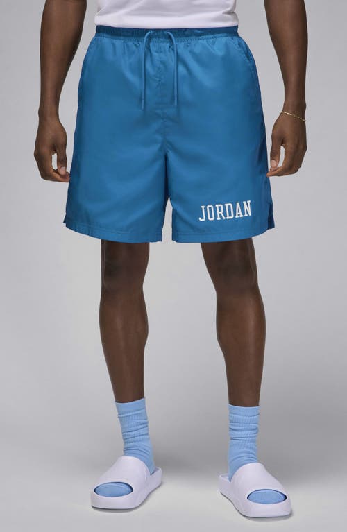 Jordan Essentials Poolside Shorts in Industrial Blue/White 