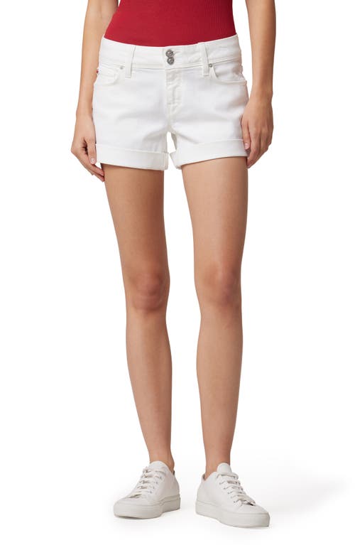 Croxley Rolled Hem Denim Shorts in White