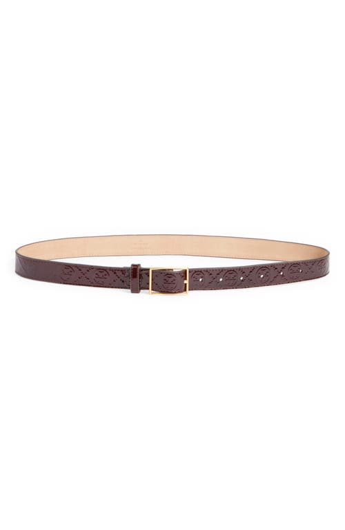 Tory Burch T Monogram Leather Belt Albarossa at Nordstrom,