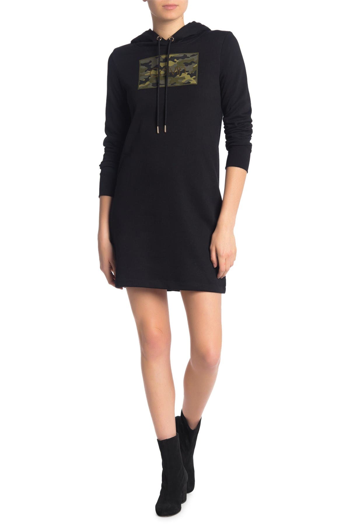 calvin klein logo sweatshirt dress