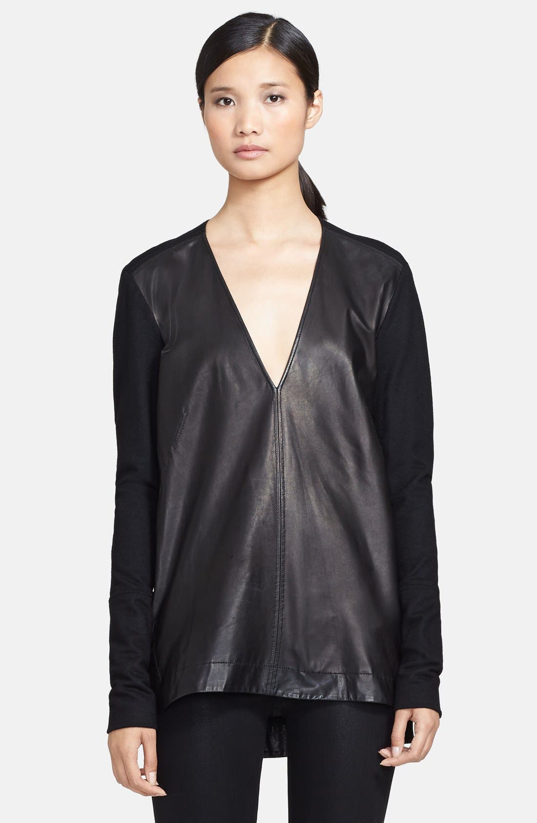 Helmut Lang Paneled Leather Tunic Nordstrom