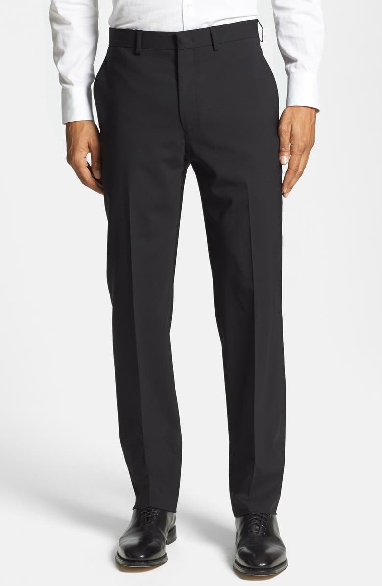 Michael Kors Flat Front Stretch Wool Trousers | Nordstrom