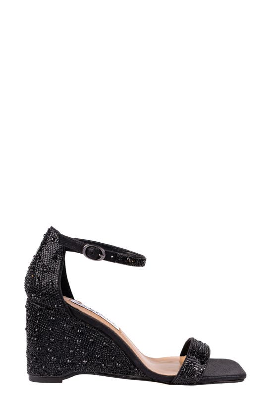 Shop Lady Couture Kloe Crystal Embellished Wedge Sandal In Black