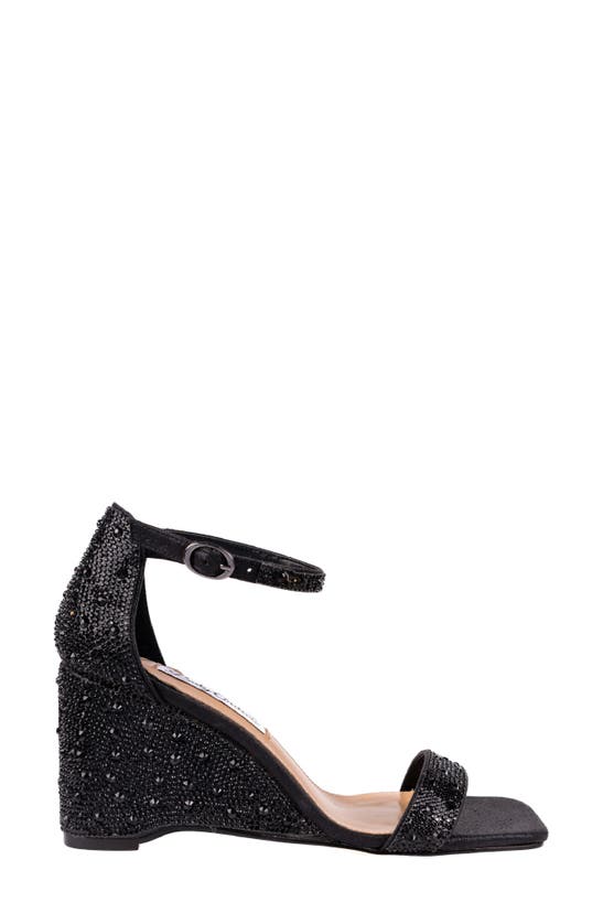 Lady Couture Kloe Crystal Embellished Wedge Sandal In Black