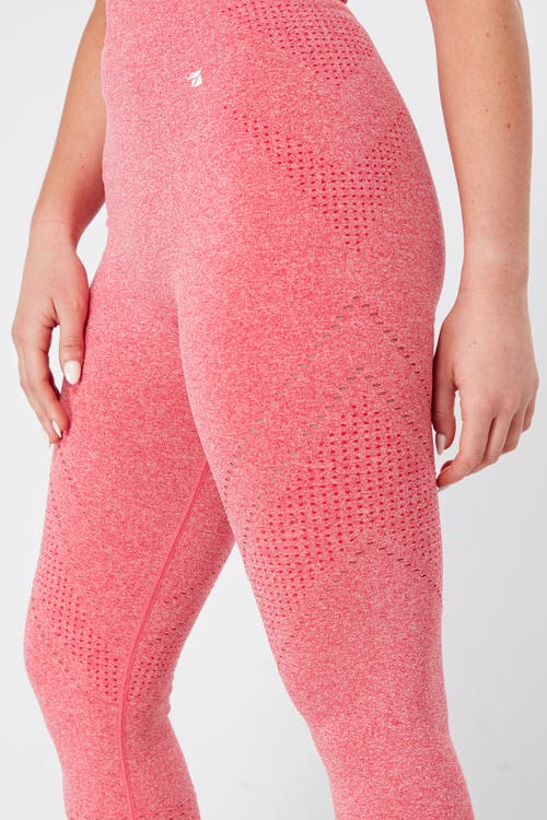 Twill Active Recyled Seamless Marl Laser Cut Leggings In Pink
