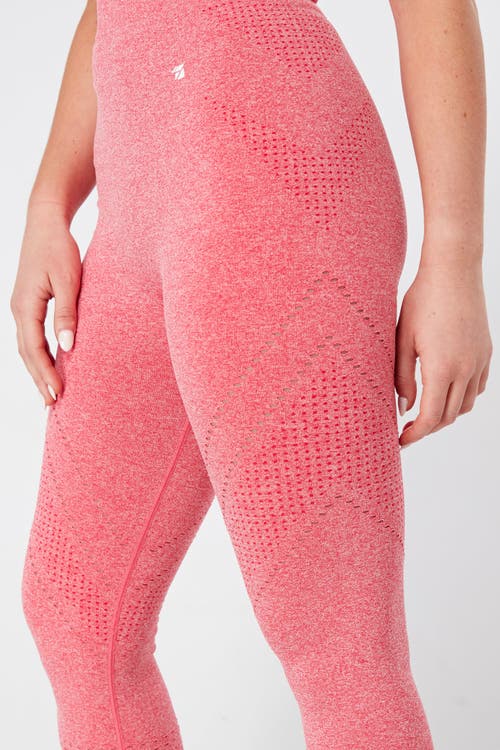 Shop Twill Active Recyled Seamless Marl Laser Cut Leggings In Pink