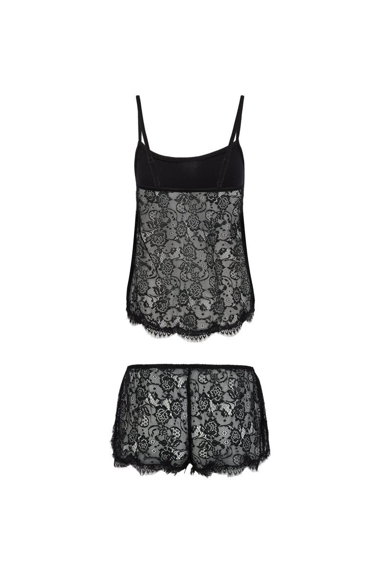 Camisole Je T'Adore Noir Transparent – Dentelle, Bretelles Ajustables – Taille Large – Babydoll