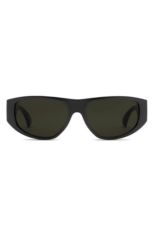 Shop Electric Stanton 45mm Polarized Cat Eye Sunglasses In Gloss Black/grey Polar