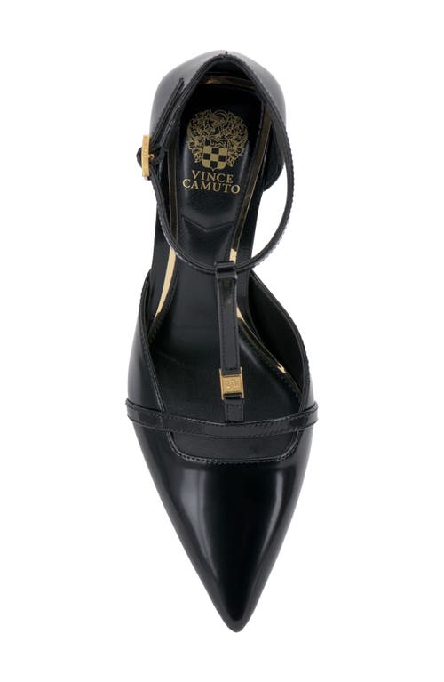 Shop Vince Camuto Branor T-strap Pointed Toe Pump In Black