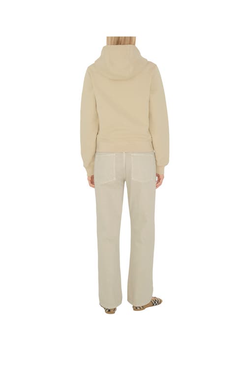 Burberry Drawstring Hood Jersey Texture Hoodie In Nutmeg