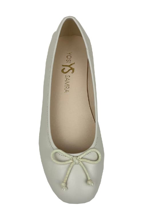 Shop Yosi Samra Kids' Miss Sadie Ballet Flat In Bone