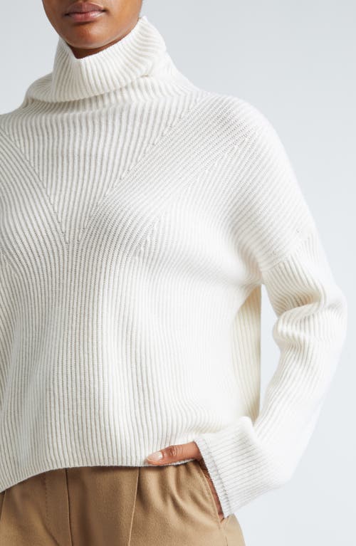 Shop Max Mara Golia Wool & Cashmere Rib Turtleneck Sweater In White