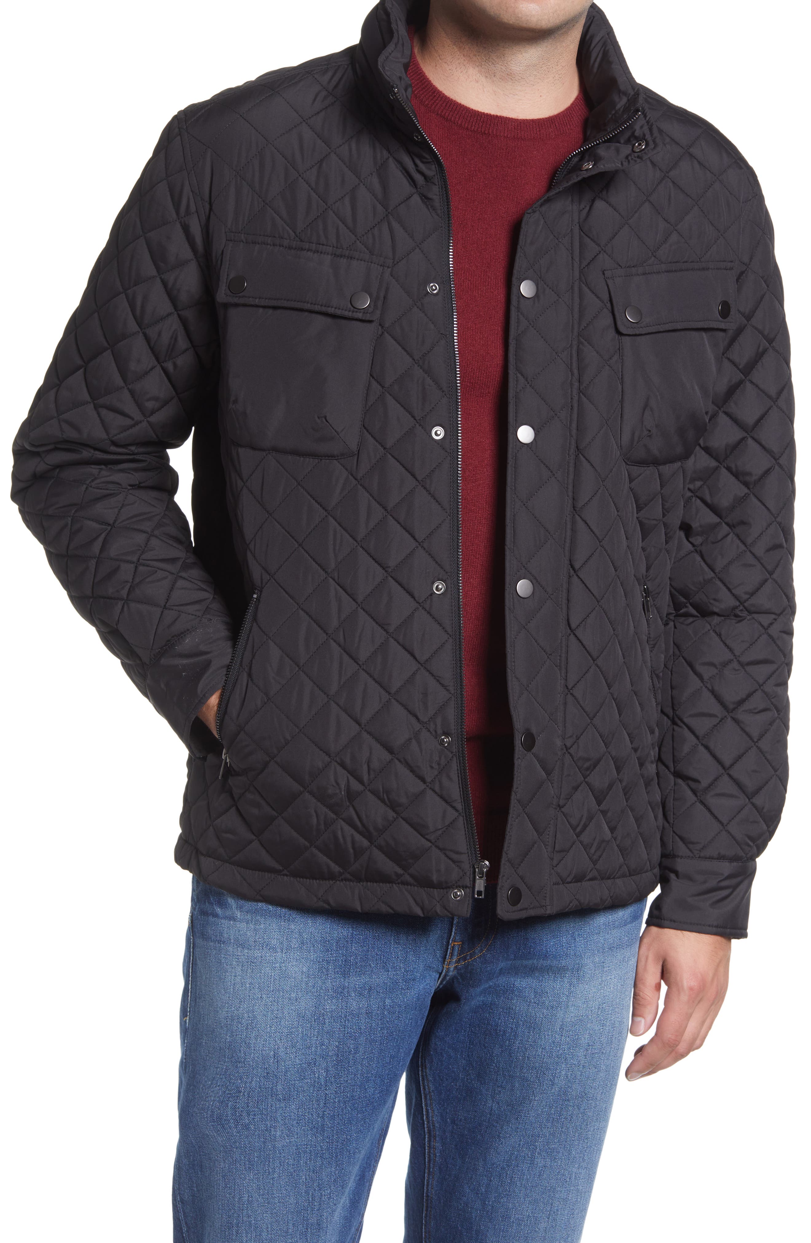 Replay Synthetic Padded Jacket in Black for Men Mens Clothing Jackets Casual jackets 