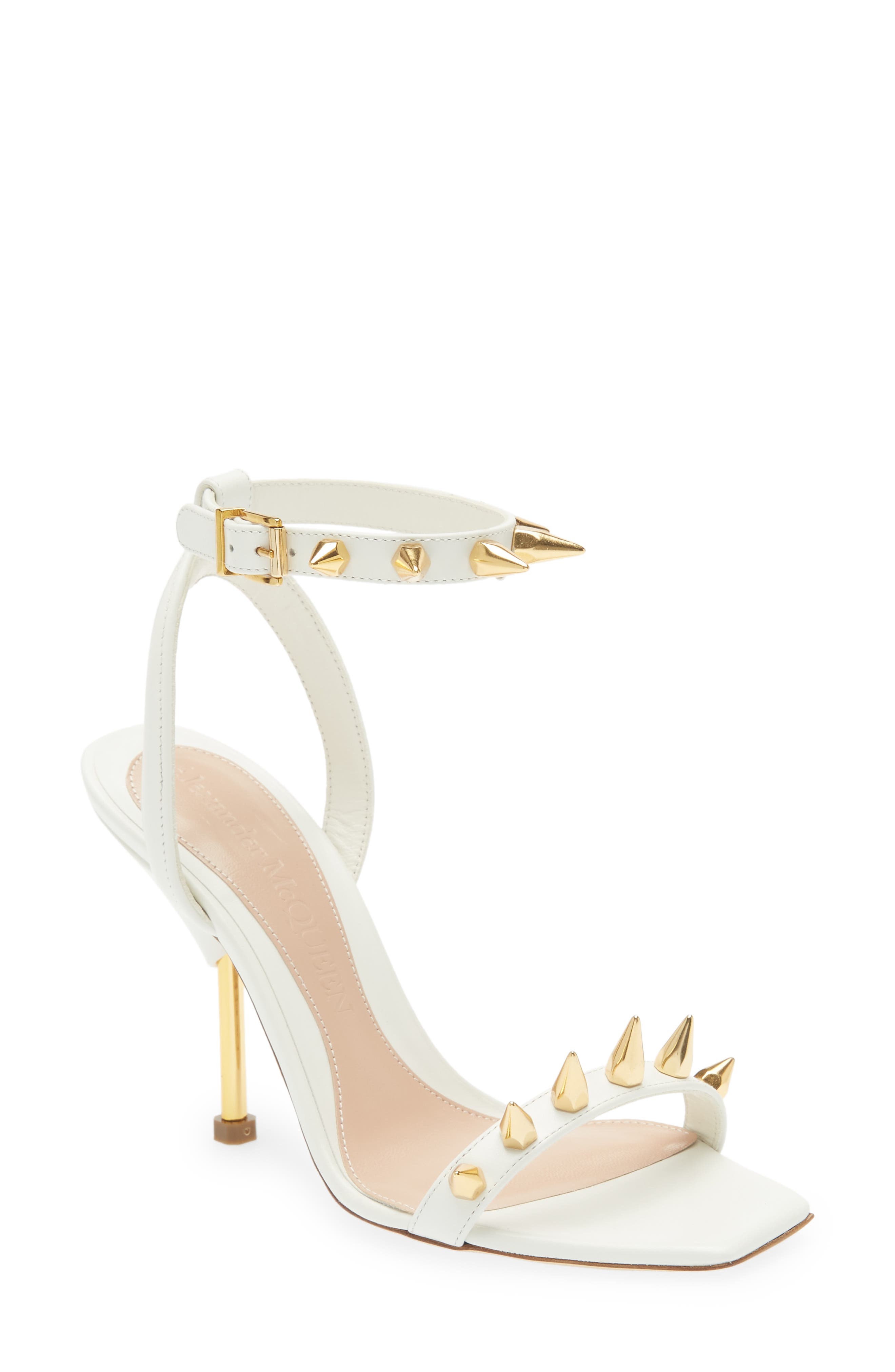 white strappy heels designer