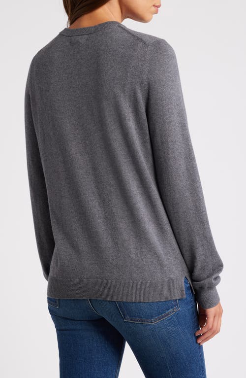 Shop Caslonr Caslon(r) Cotton & Cashmere Crewneck Sweater In Grey Dark Heather