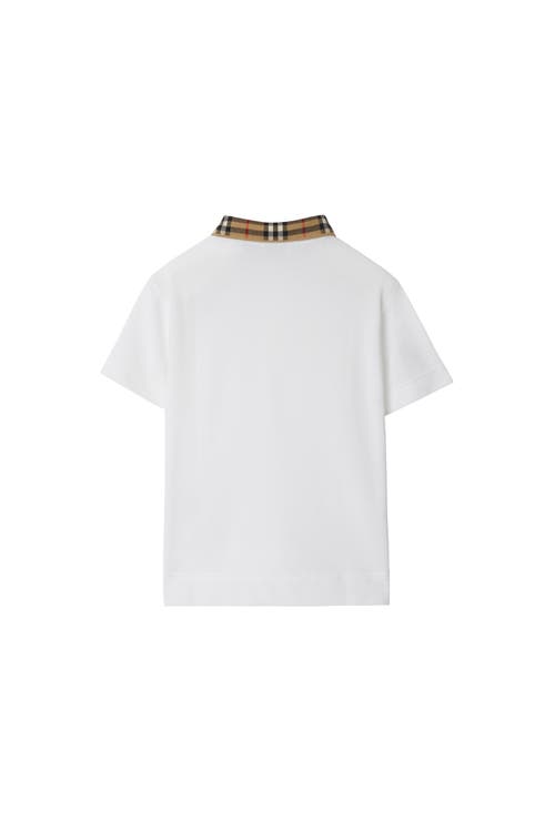 BURBERRY BURBERRY CHECK COLLAR COTTON POLO SHIRT