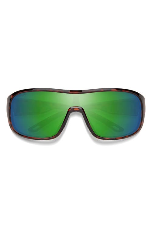 Smith Spinner 134mm ChromaPop Polarized Shield Sunglasses in Tortoise /Green Mirror at Nordstrom